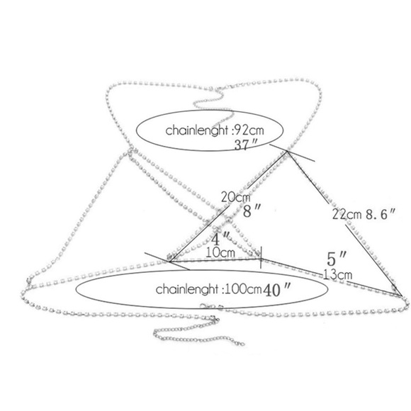 💎 RHINESTONE SPARKLY Sexy Bra Body Chain NEW - Picture 4 of 4